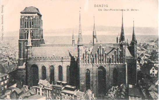 10 historische Ansichtskarte:  Postcard Danzig St Marien 